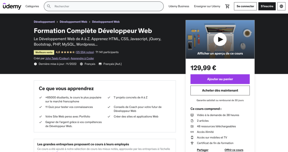 Les Meilleures Formations D Veloppeur Web En Ligne