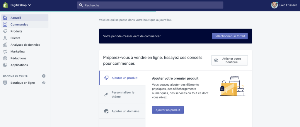 Exemple Shopify