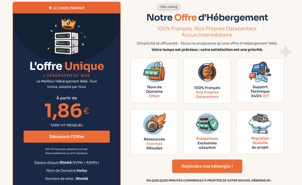 Offre hébergement o2switch