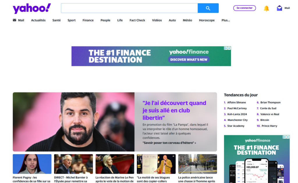 Yahoo France moteurs de recherche alternatifs à Google