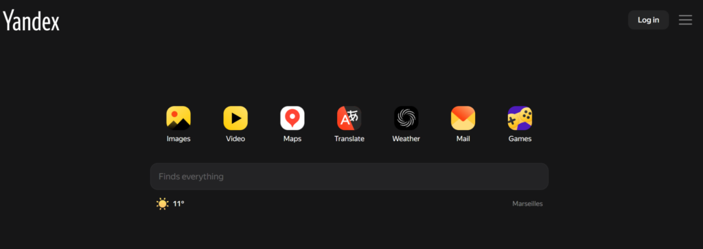 Yandex moteurs de recherche alternatifs à Google