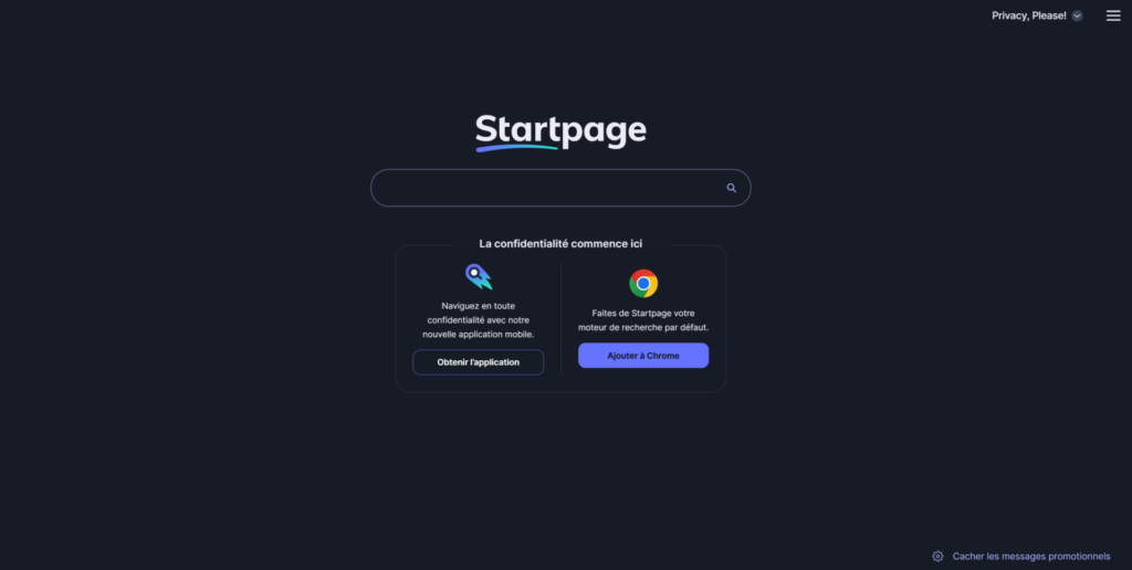 startpage moteurs de recherche alternatifs à Google