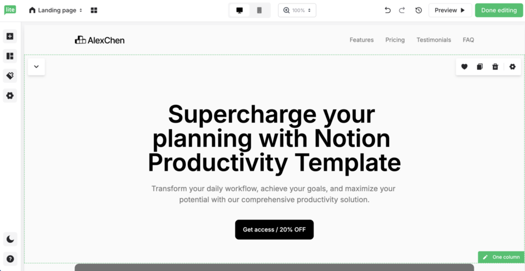MailerLite Landing page
