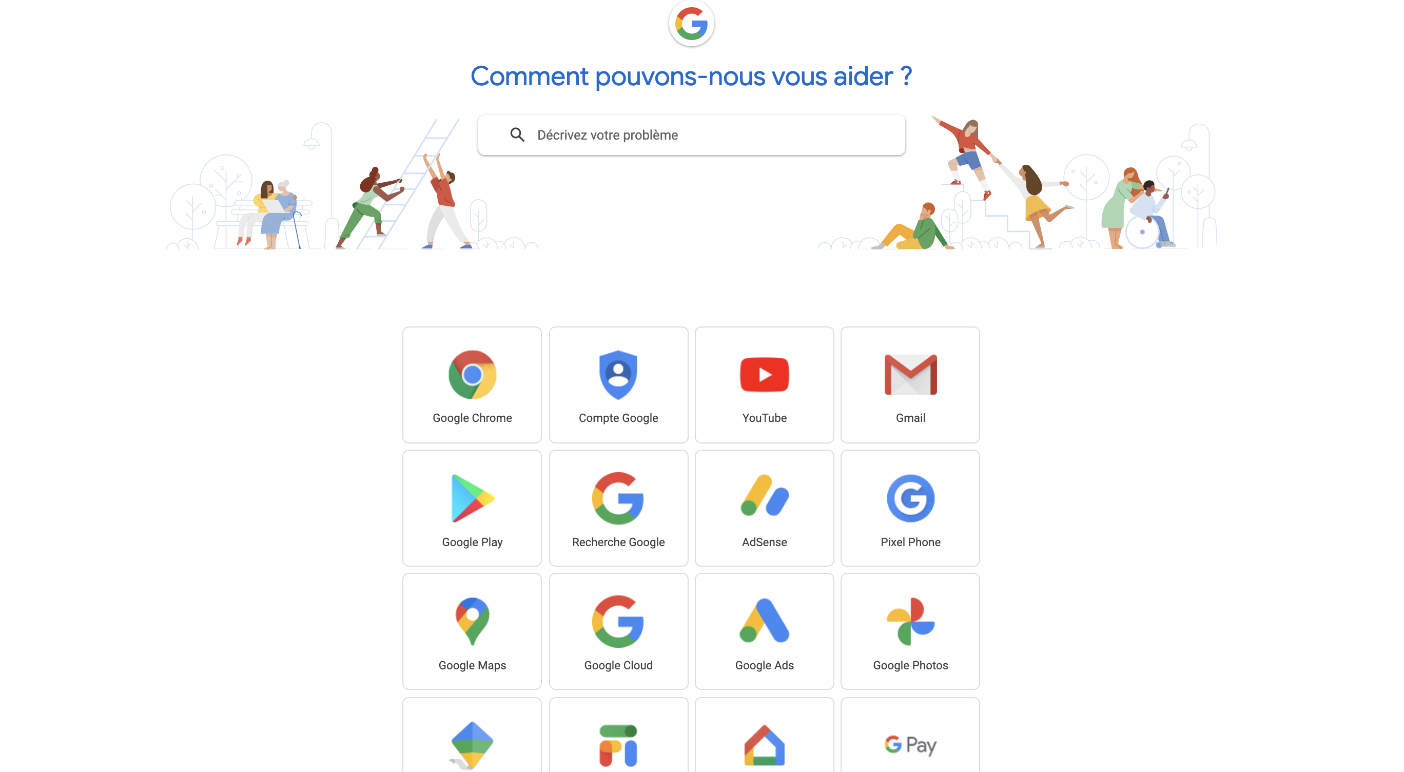 Contacter support Google