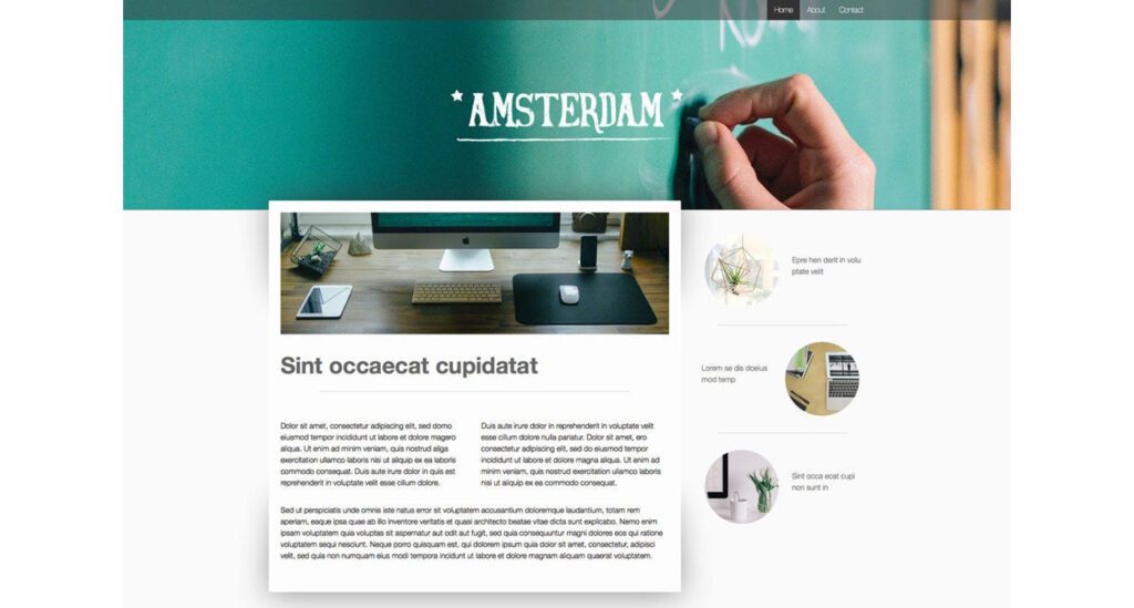 Amsterdam exemple site Jimdo