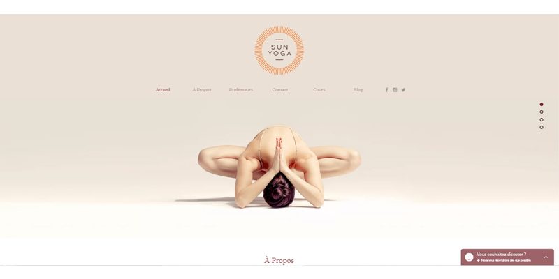 Exemple de site de yoga