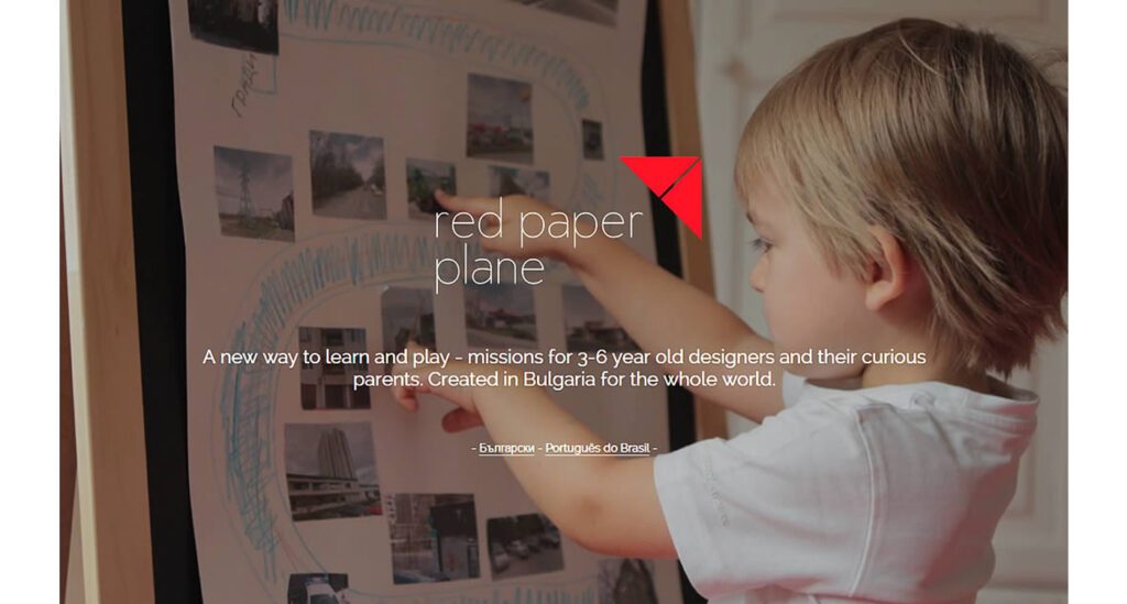 Red Paper Plane exemple site Strikingly