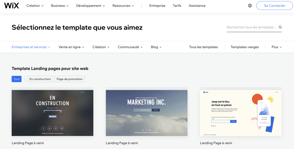 Wix Landing pages