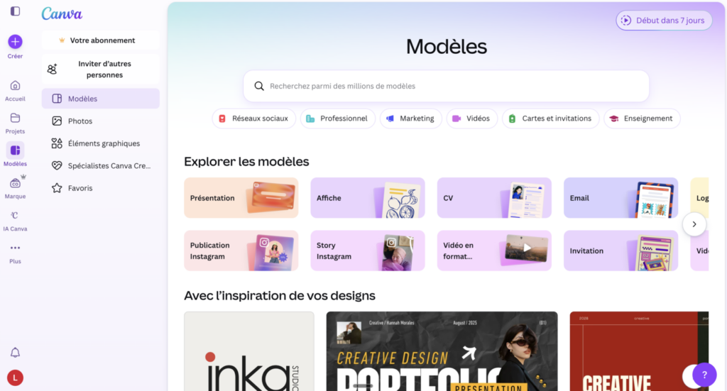 Modèles Canva