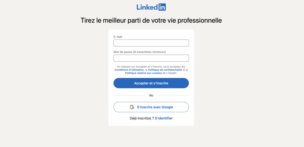 Comment s'inscrire sur LinkedIn