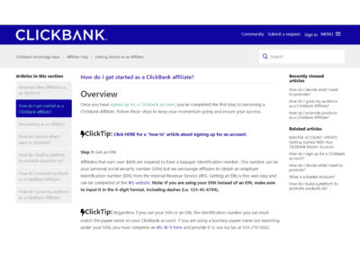 ClickBank Screenshot