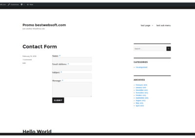 Contact form screenshot