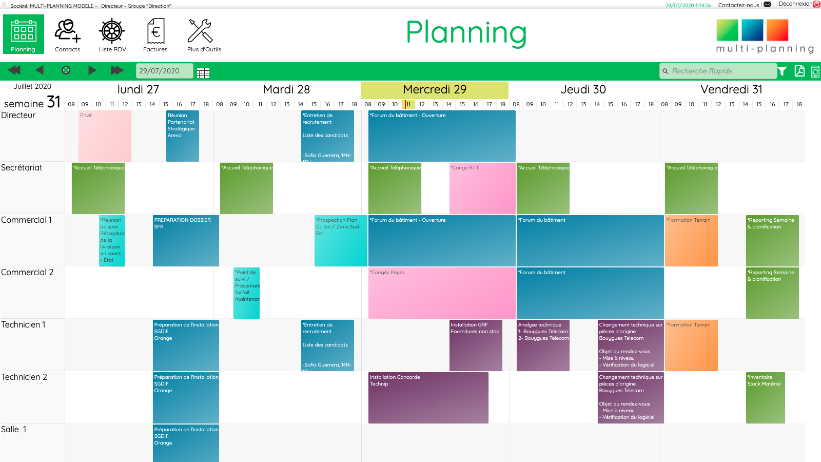 Multi-planning agenda partagé