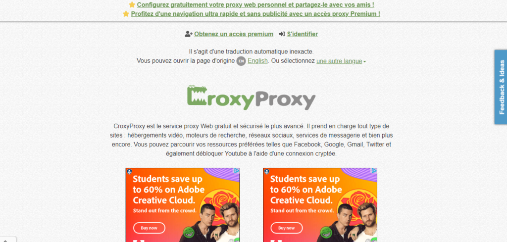 CroxyProxy - proxy gratuits