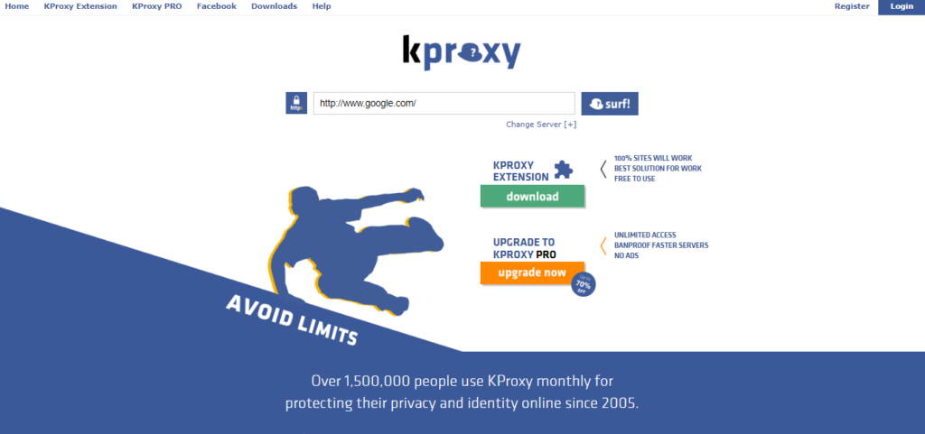 Kproxy - proxy gratuits