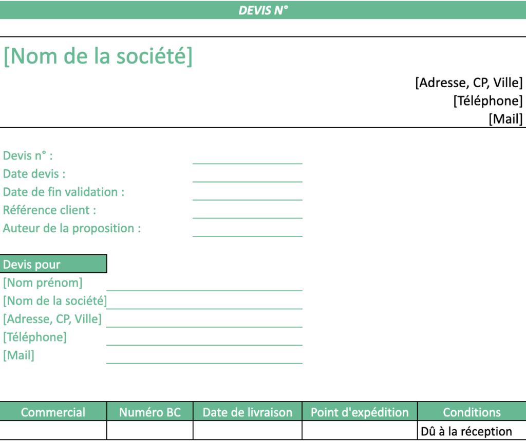 Modèle devis