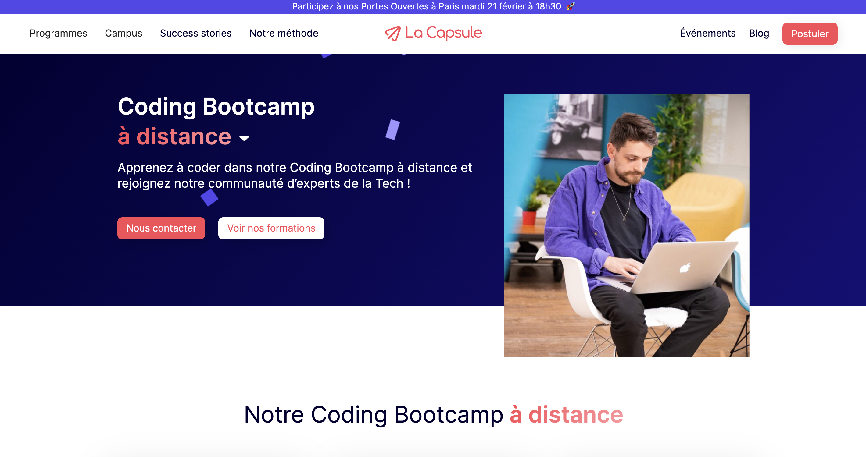 Coding Bootcamp à distance par La Capsule