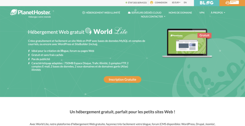 PlanetHoster Gratuit