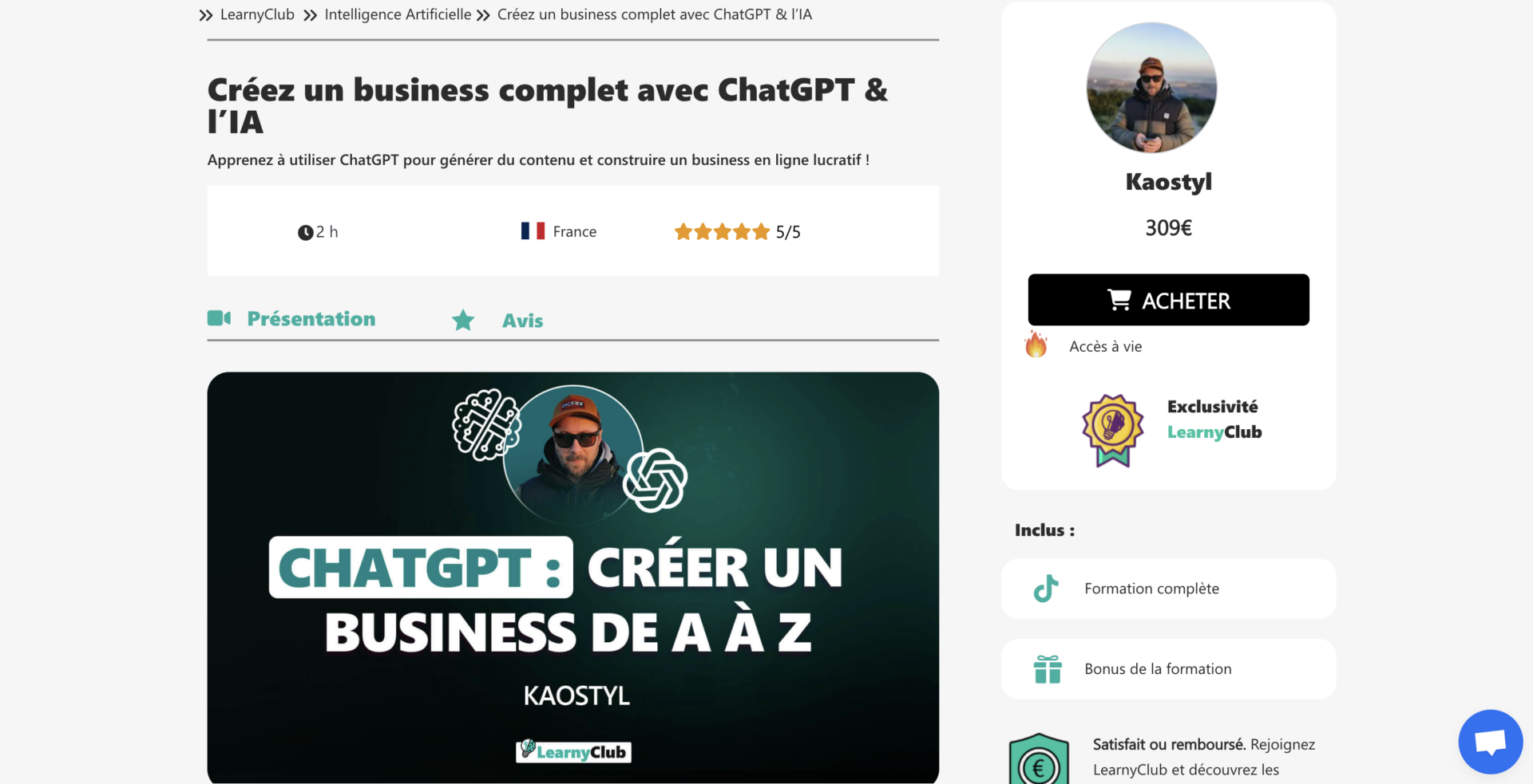Créez un business complet avec ChatGPT & l'IA