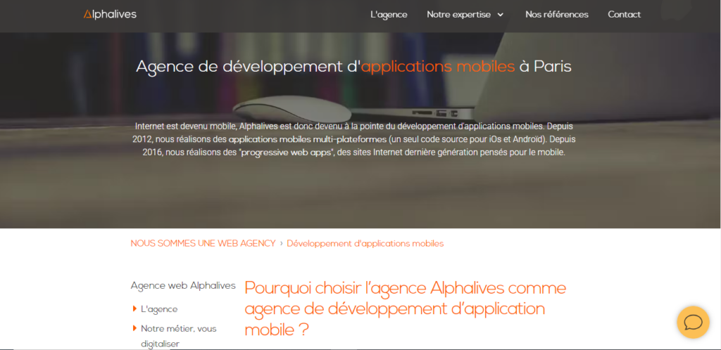 Alphalives - agence développement application mobile