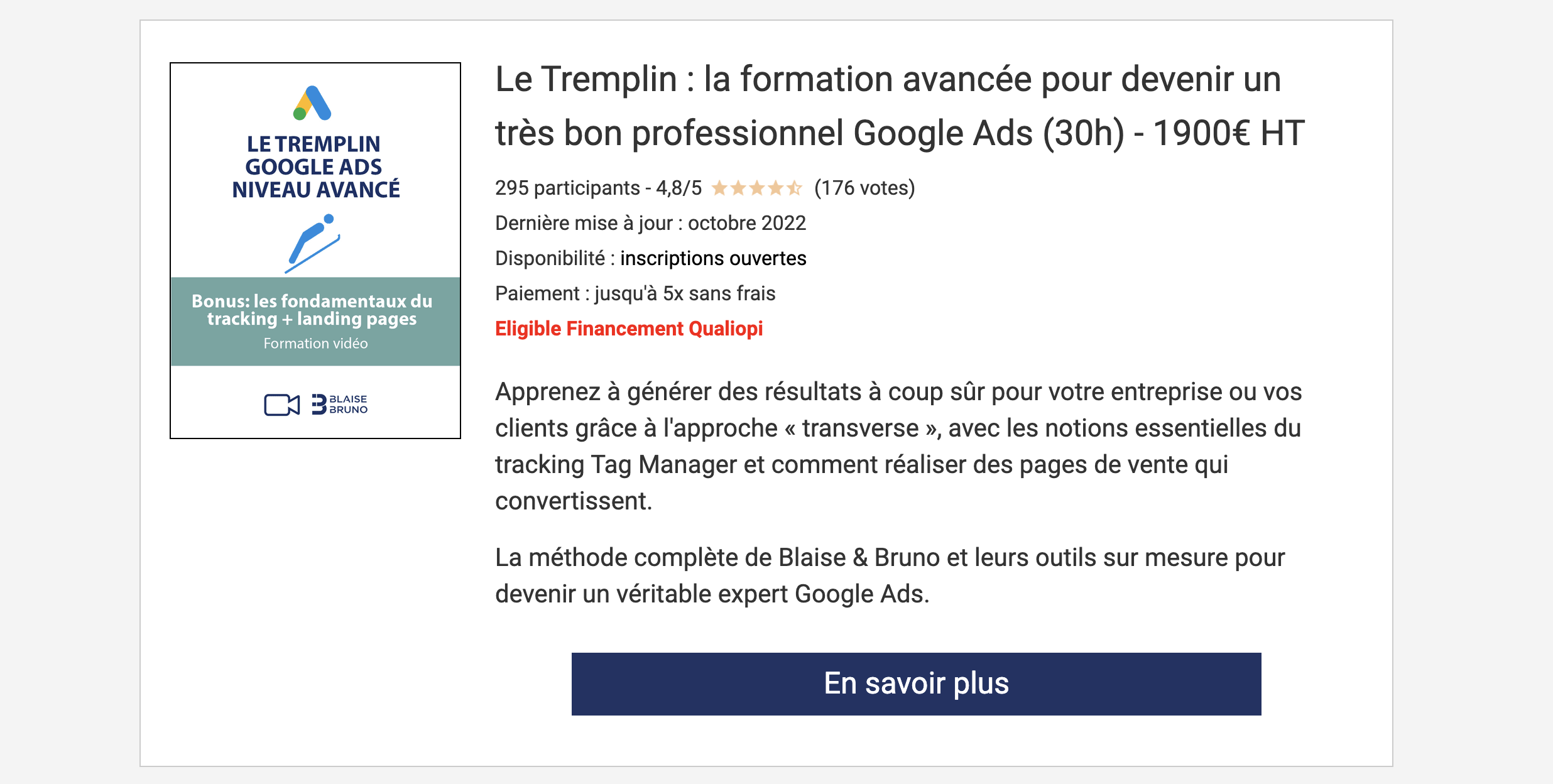 Formation Google Ads Le tremplin de Bruno Guyot