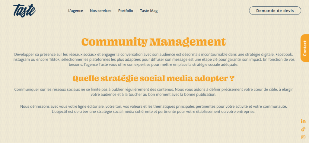 Taste - Agence community management