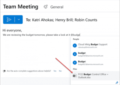 Microsoft Outlook Team Meeting