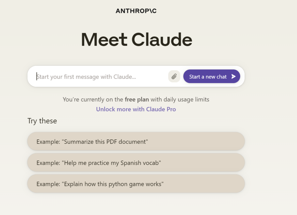 Claude AI Homepage