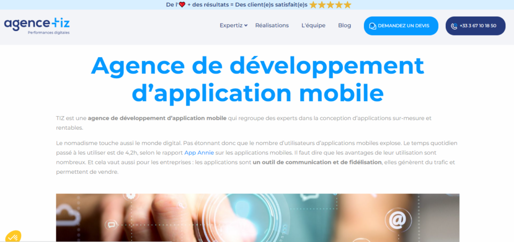 Tiz - agence développement application mobile