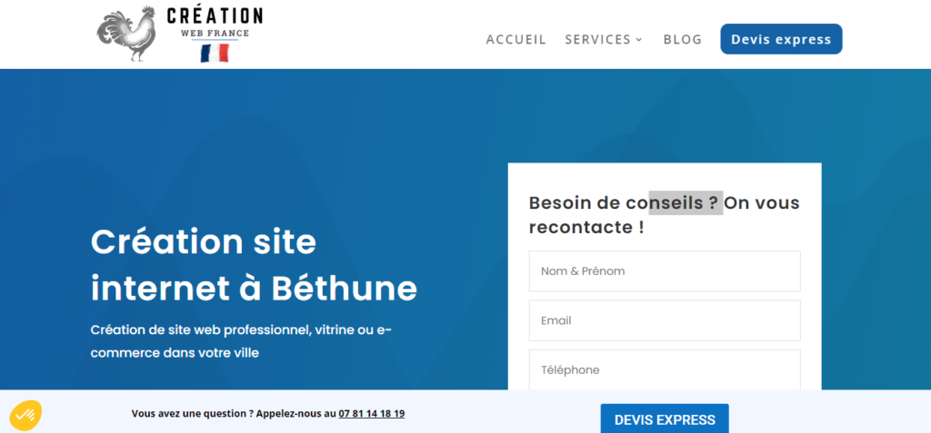 Création Web France - Création site internet Béthune