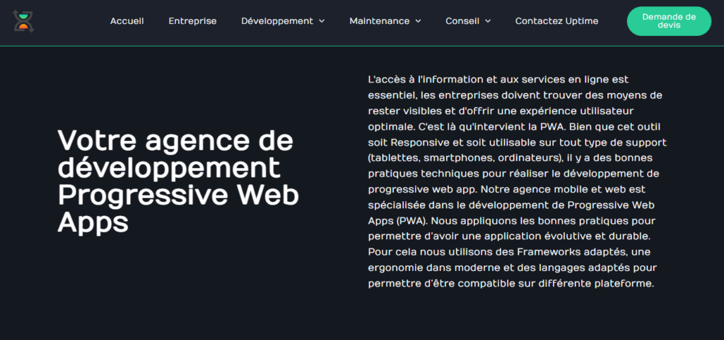Uptime - Agence de développement progressive web apps