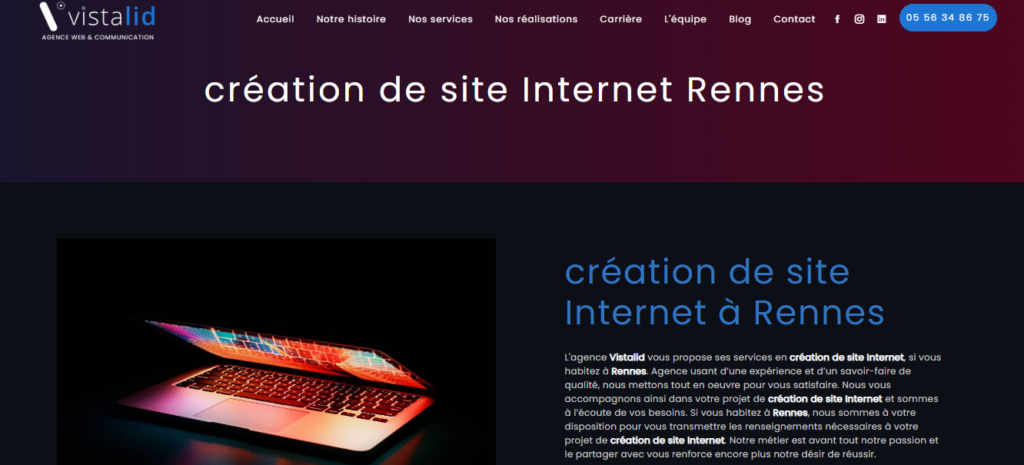 Vistalid - Création site internet rennes