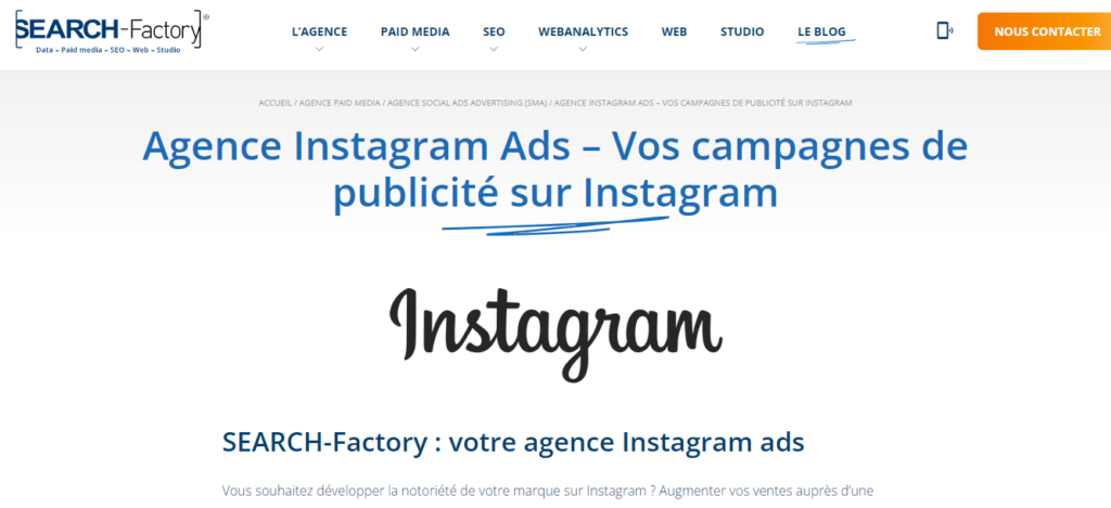 search factory - agence instagram ads