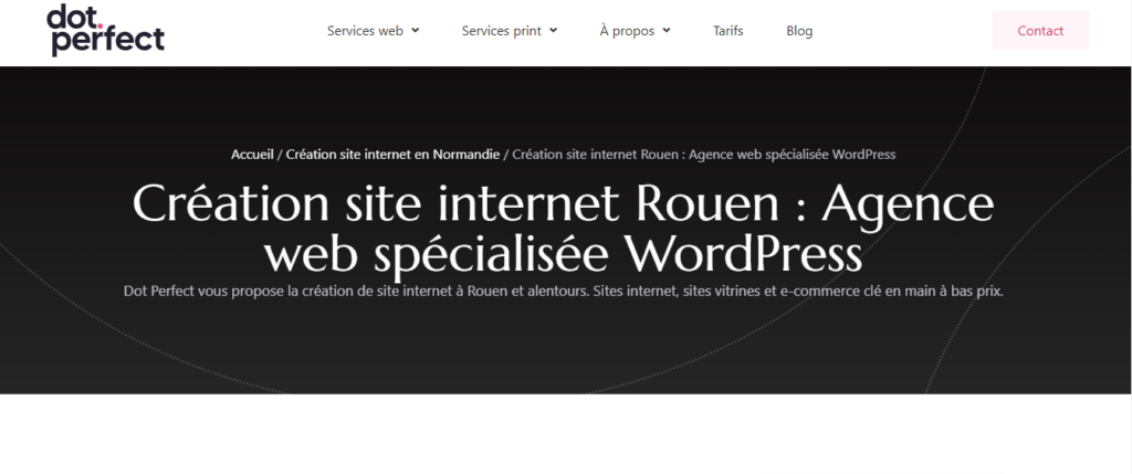 Dot Perfect - Création site internet Rouen