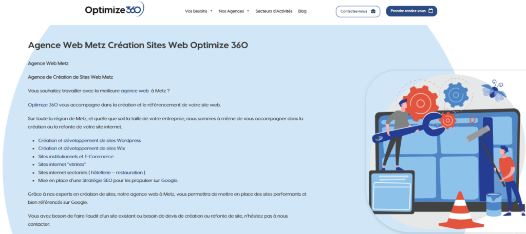 Optimize 360 - Création site internet Metz