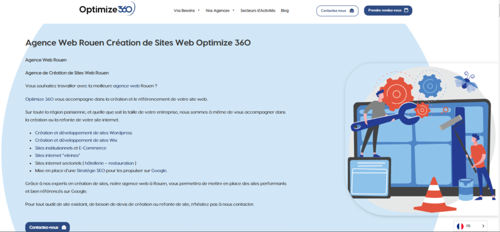 Optimize 360 - Création site internet Rouen