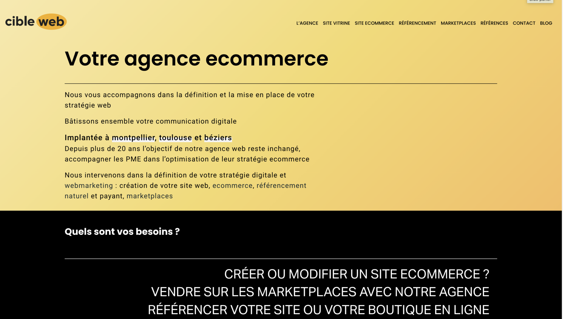 Cible web ecommerce