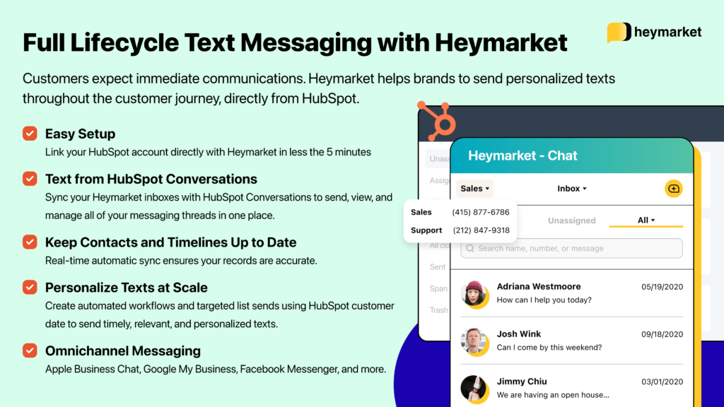 Heymarket SMS Integration