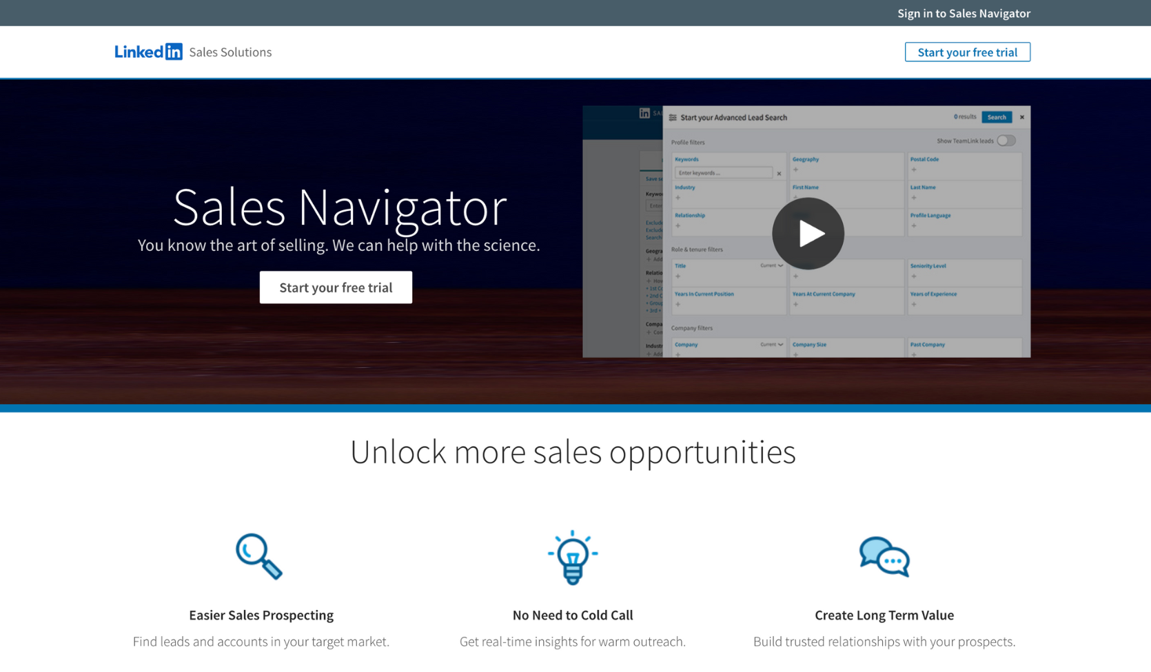 Linkedin sales navigator
