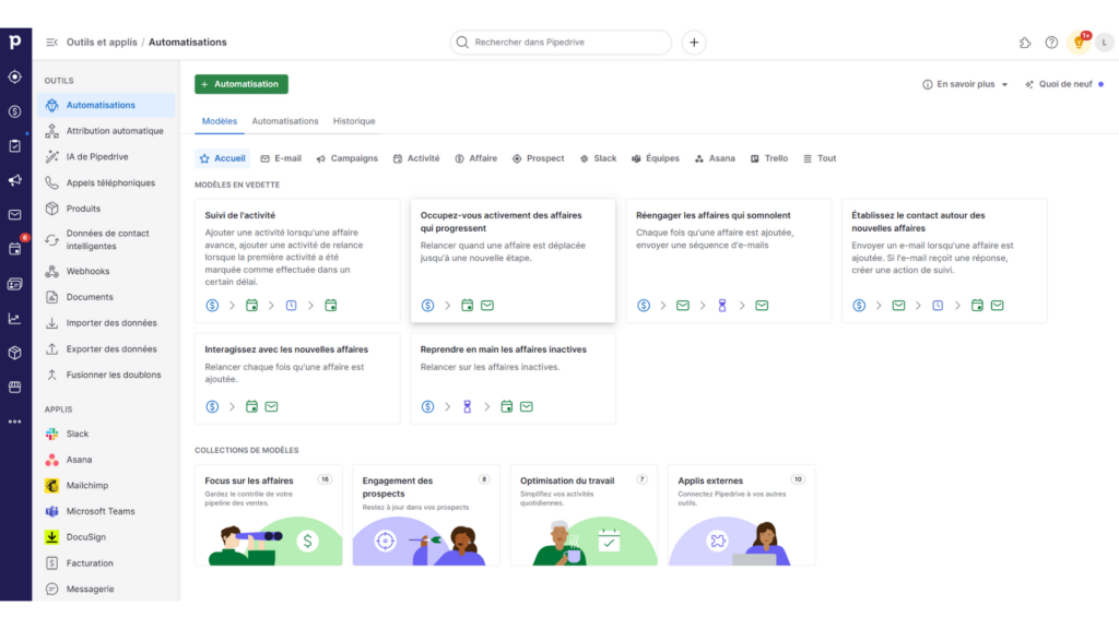 Créer une automatisation Pipedrive