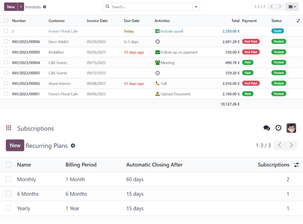 La facturation Odoo invoicing