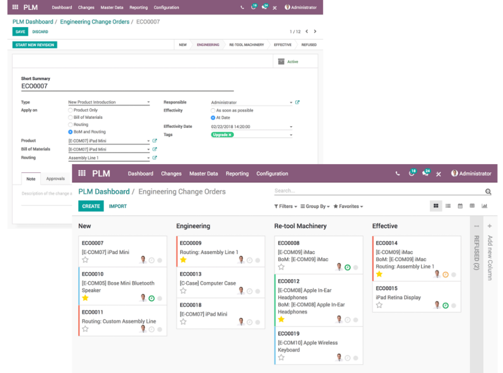 Odoo Product Lifecycle Management (PLM)