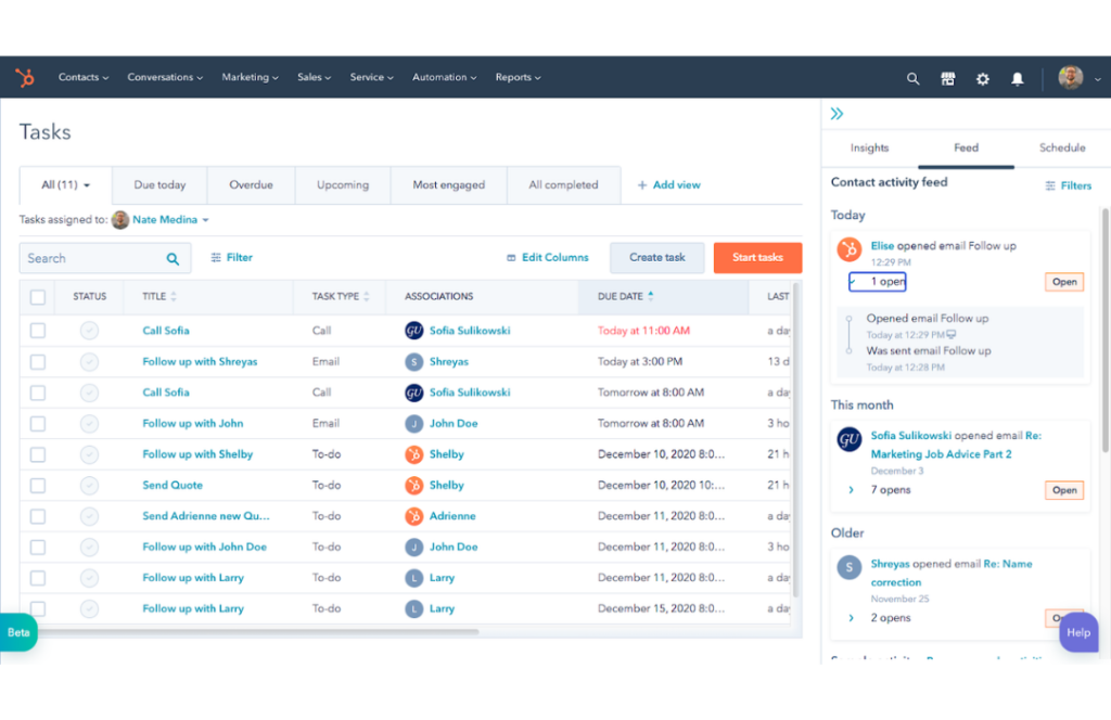 Task Management - Hubspot CRM