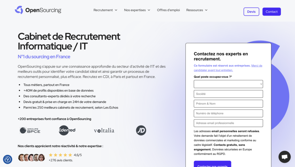 Open sourcing - recrutement It