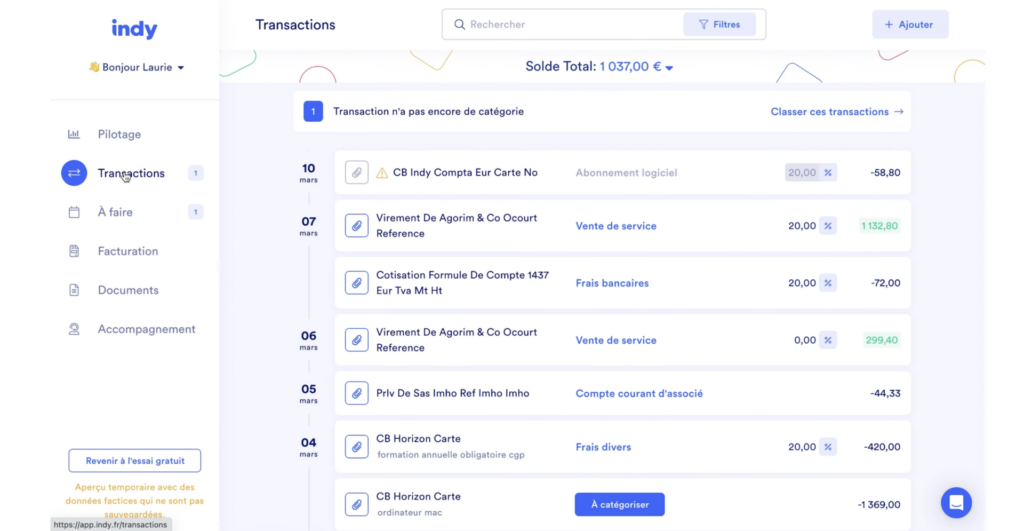 Indy transactions