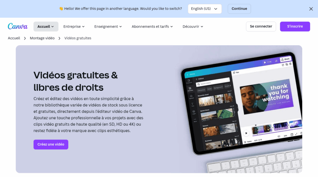 Banque vidéos Canva