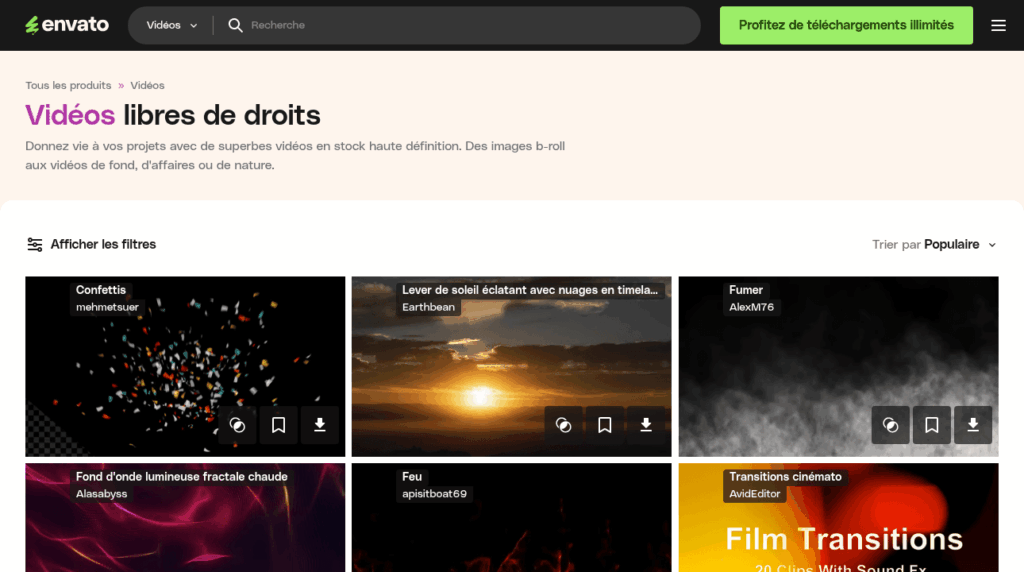 Banque vidéos Envato Elements