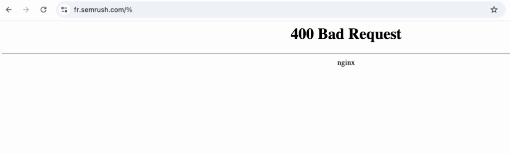 Exemple erreur 400