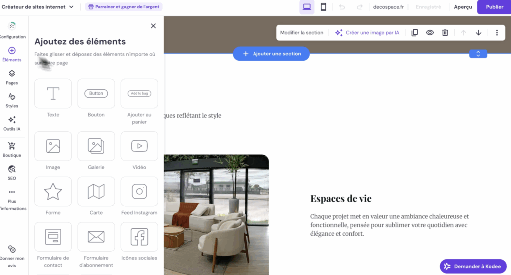 Hostinger création site web design