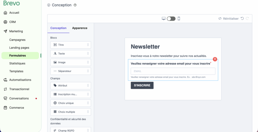 Brevo formulaire